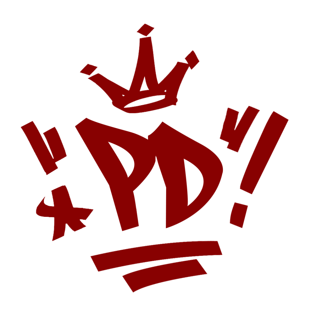 red PD crown graffiti