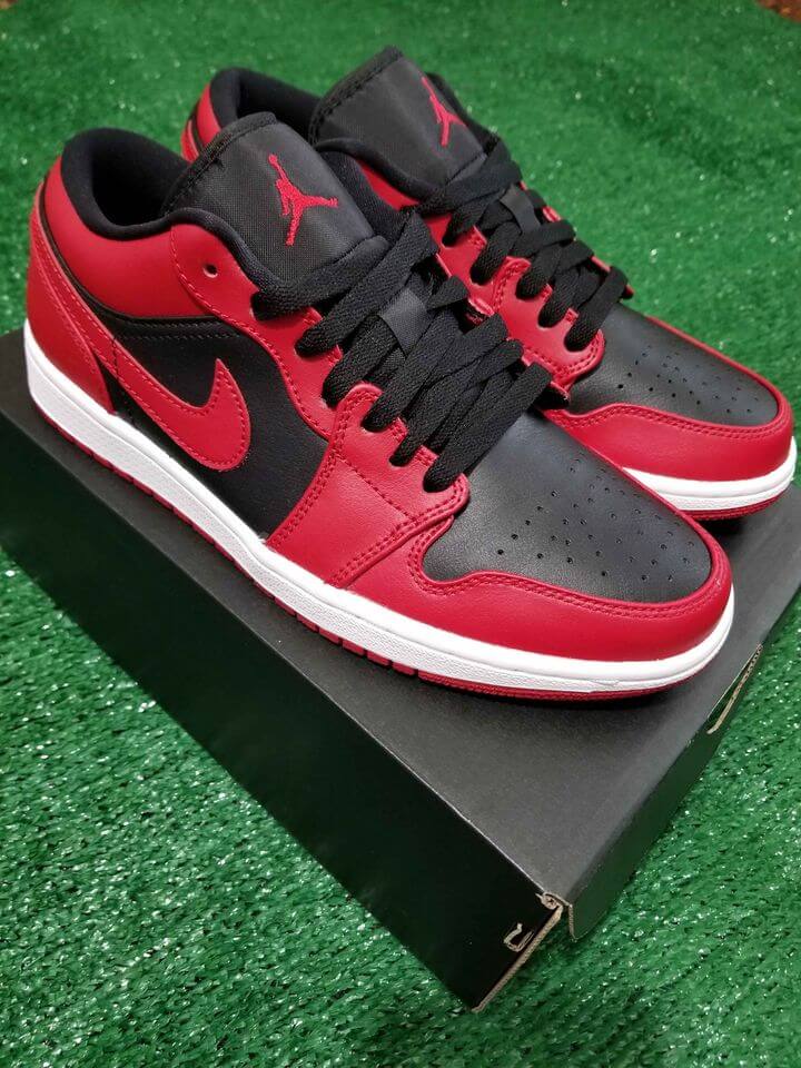 Nike Air Jordan 1 Low Red Black Color Size 7.5 - Derek’s Sneakers & Web