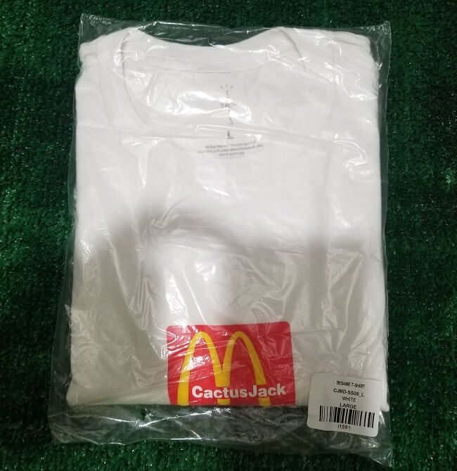 Travis Scott X Mcdonalds Logo Tshirt Large Size White Color 2