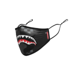Sprayground Checkered Shark Mouth Logo Facemask Formfitting